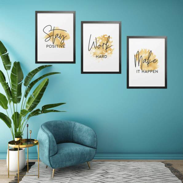 Etsy Quotes | Set of 3 | Motivational Quotes for Wall Art