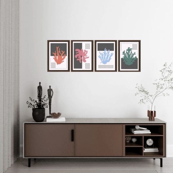 Set of 4 Contemporary Wall Art