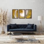 Set of Three Golden Fashion-Inspired Wall Art gold