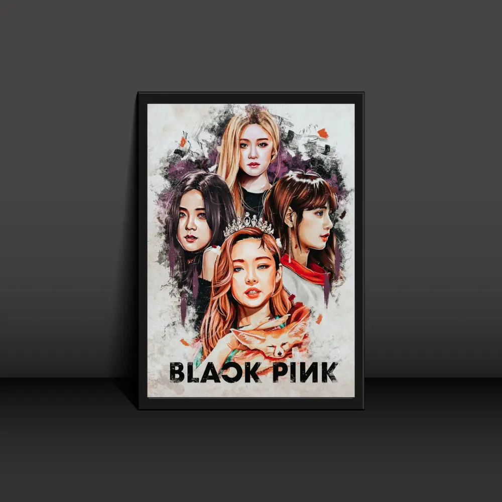 Black Pink Poster Modern Art