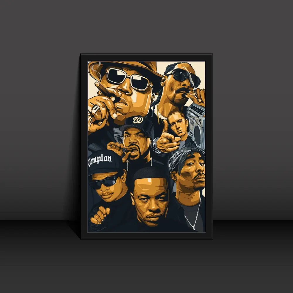 West Coast Rappers 90s Poster Modern Art
