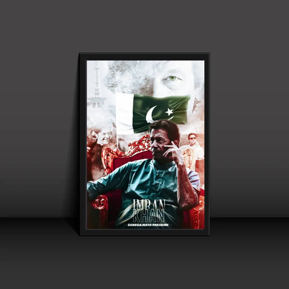Imran Khan King Pose Poster Modern Art