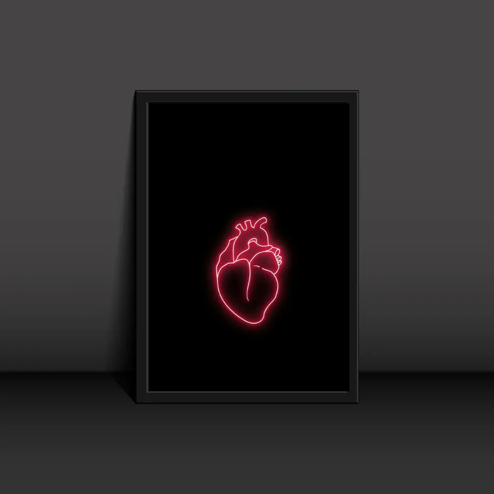 Heart In 3D Poster Modern Art