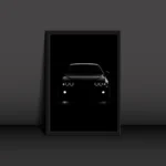 Black BMW Front View Poster Modern Art