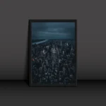 New York Dark Night City Poster Modern Art