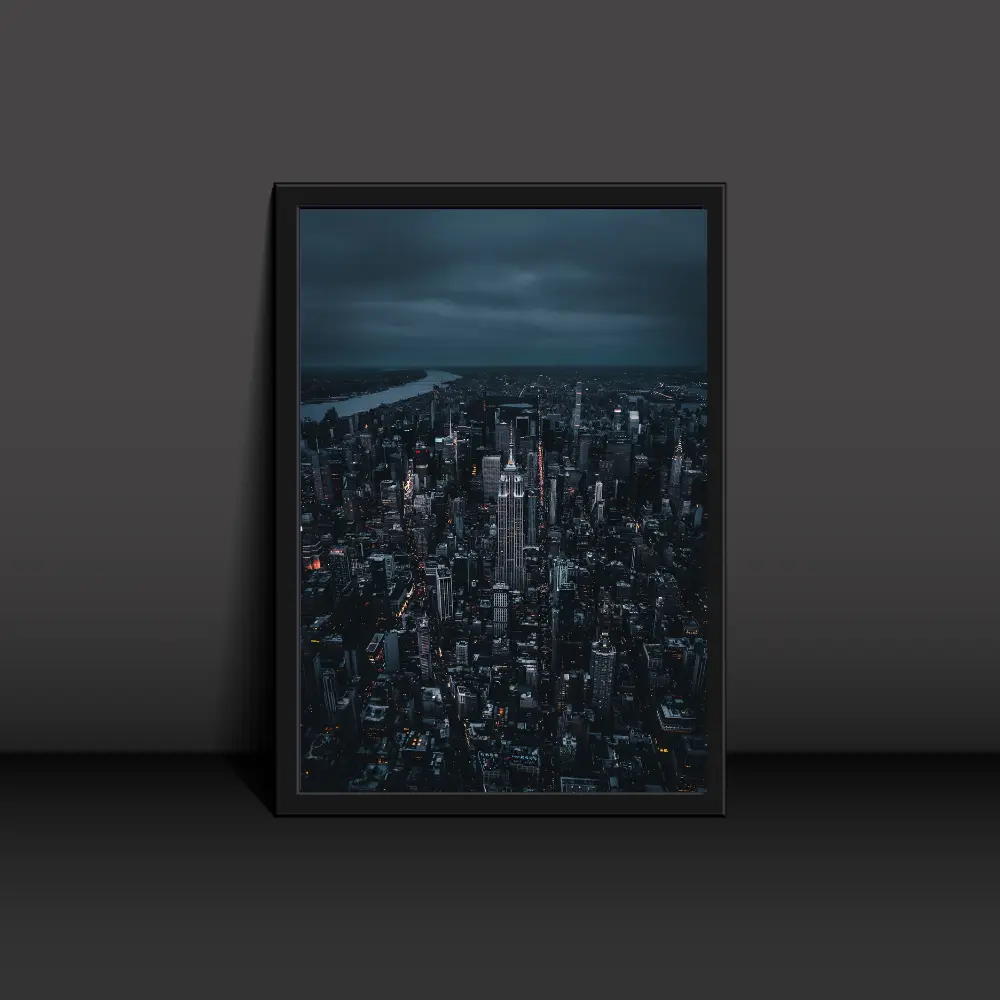 New York Dark Night City Poster Modern Art