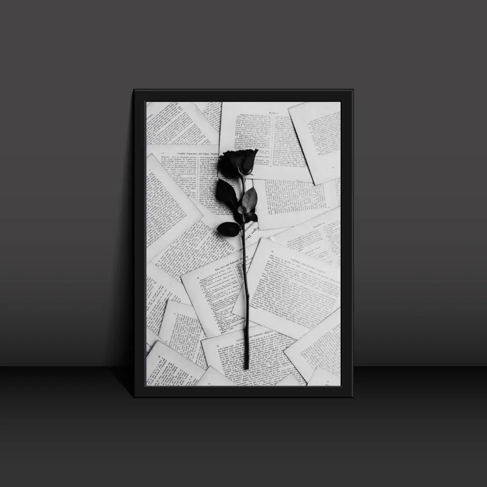 Paper and Roses Poster Modern Art