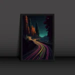 Night forest Timelapse Poster Modern Art