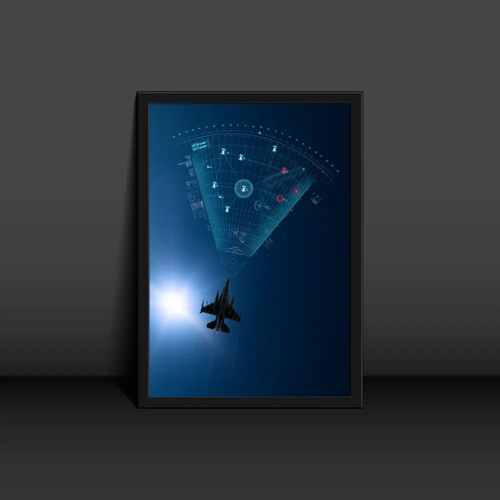 Fighter Jet Radar View Poster Modern Art