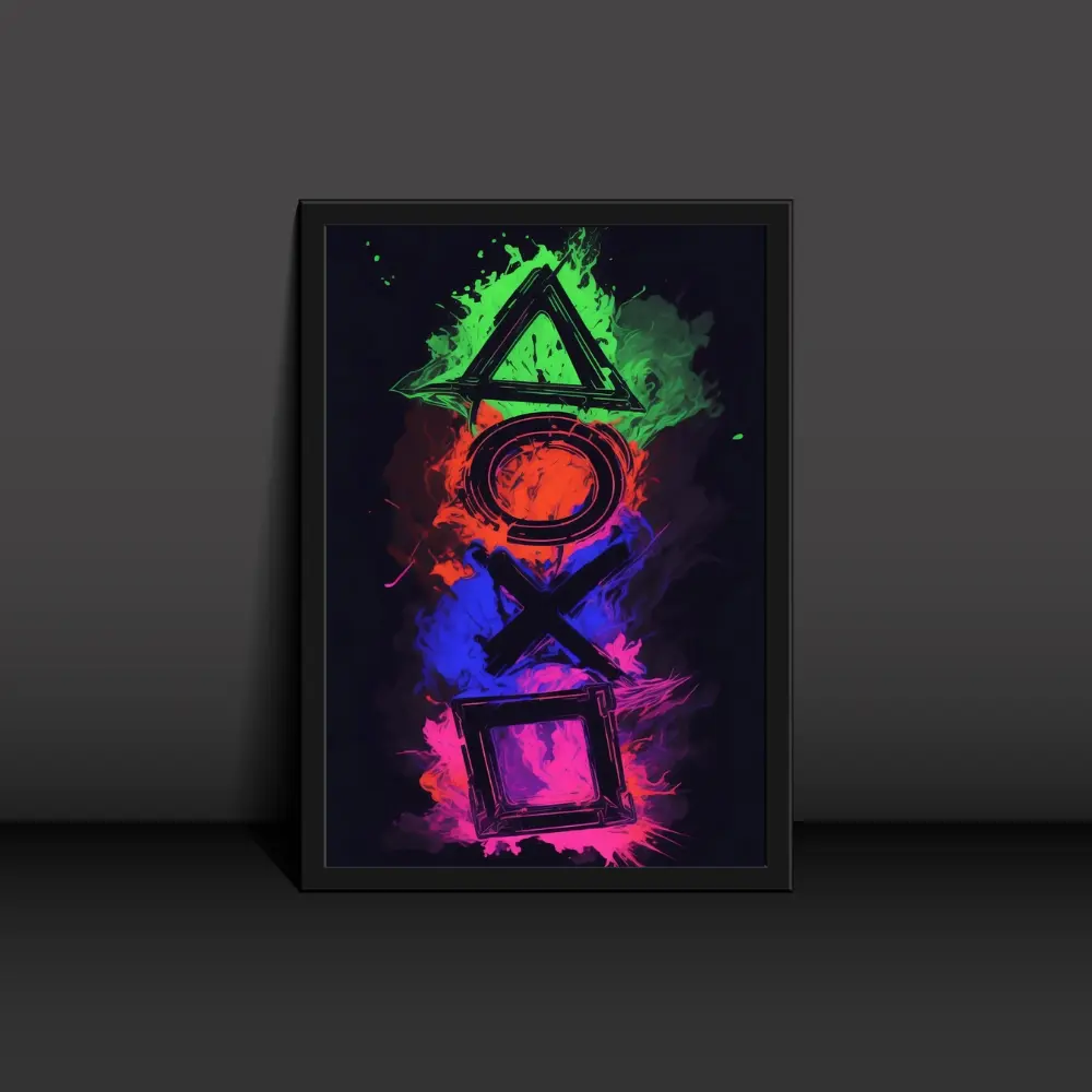 Playstation Logo Botton Poster Modern Art