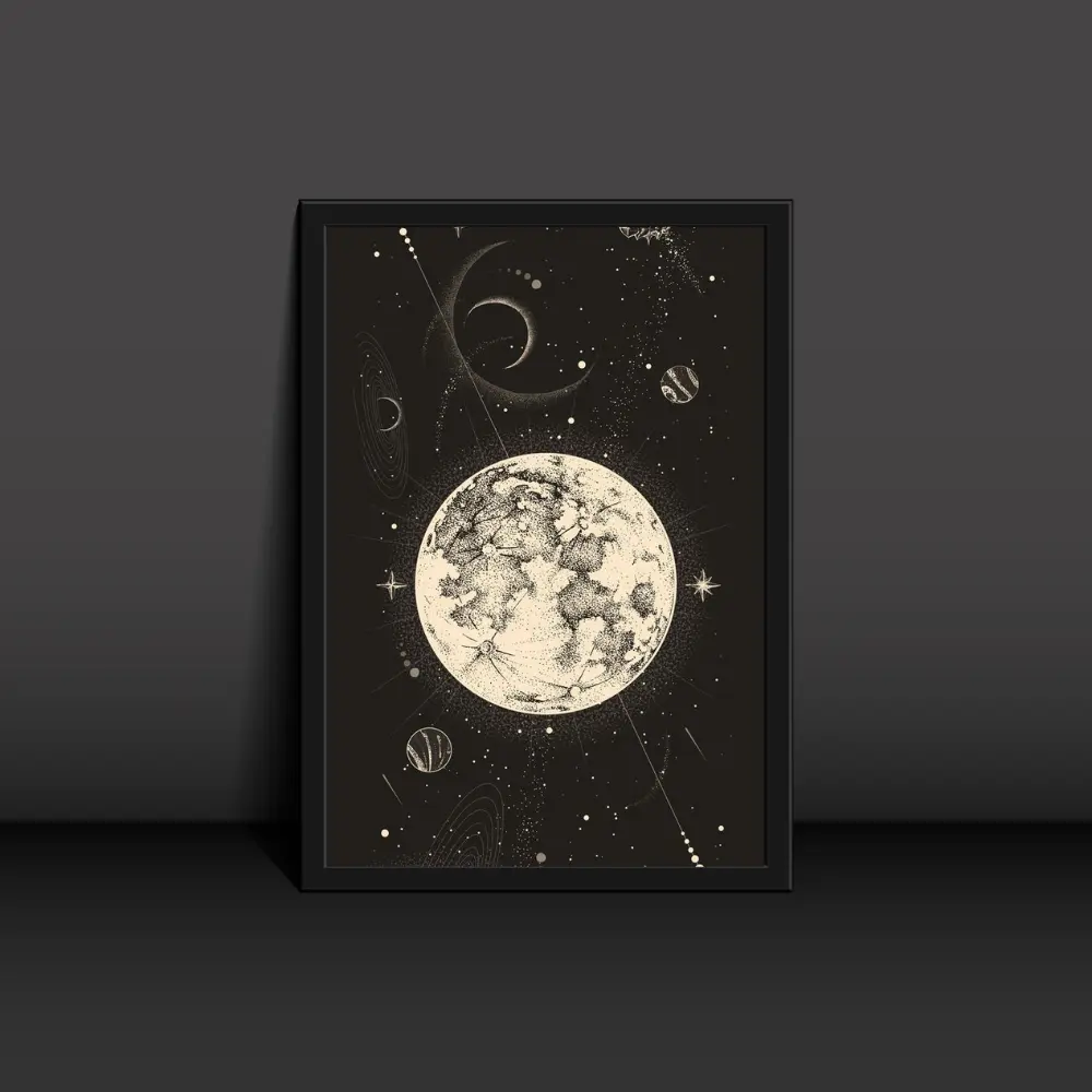 Lunar Moon Poster Modern Art