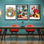 Set of 3 Modern Dinning Wall Art K1.