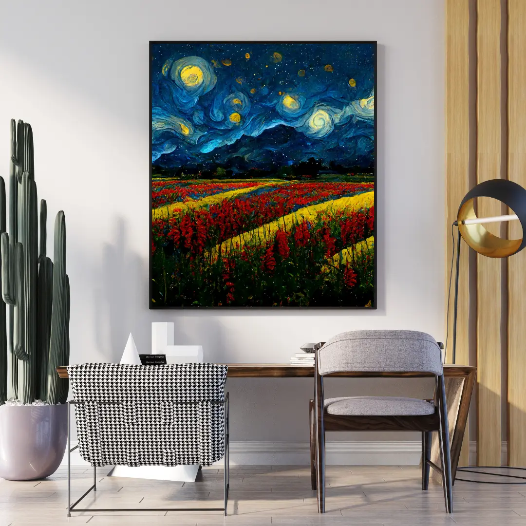 Snapdragon Fields Starry Night Wall Art