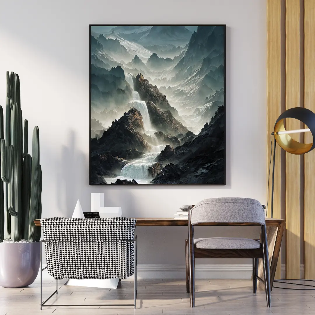 Waterfall Rocky Mountains Wall Art