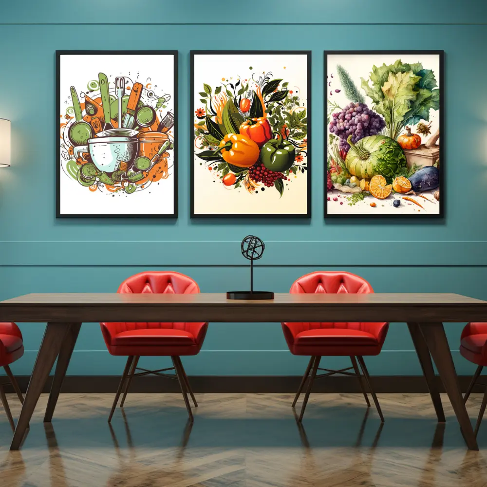 Set of 3 Modern Dinning Wall Art K19