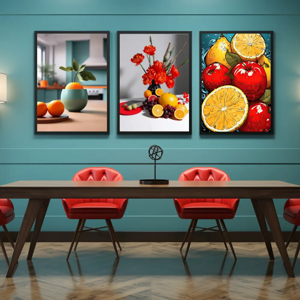 Set of 3 Modern Dinning Wall Art K2.