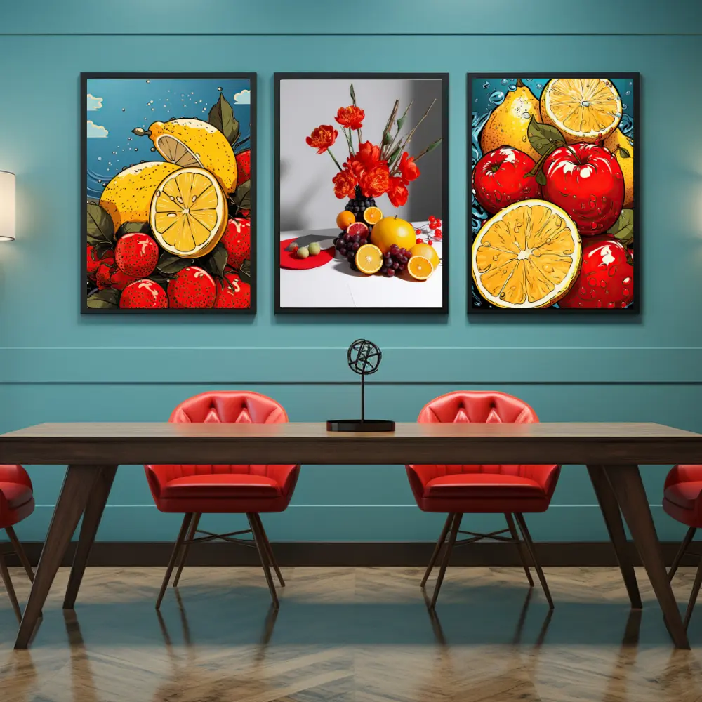 Set of 3 Modern Dinning Wall Art K3.