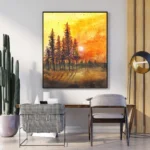 Beautiful Sunset Watercolor Wall Art 1