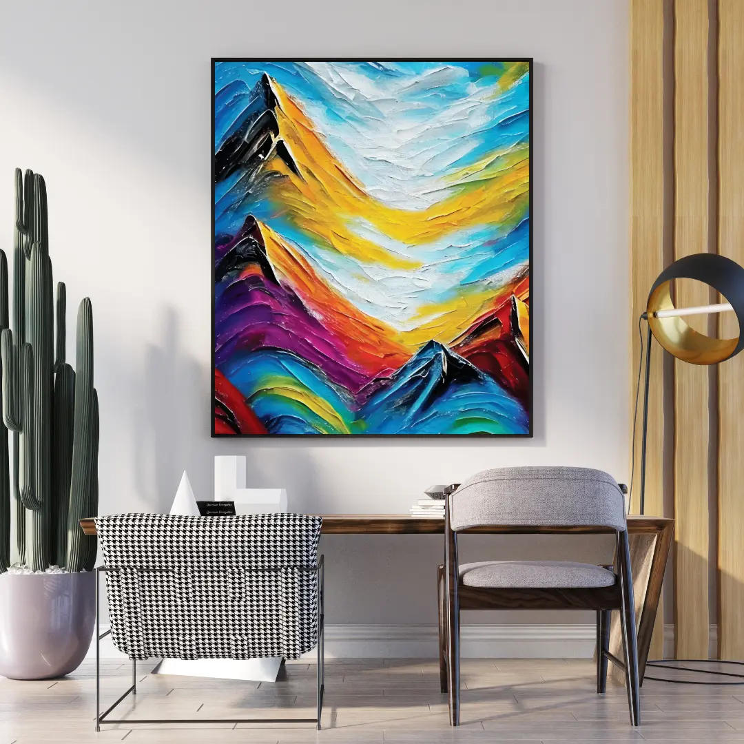 Colorful Artistic Mountains Wall Art