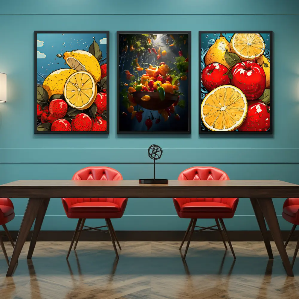 Set of 3 Modern Dinning Wall Art K4