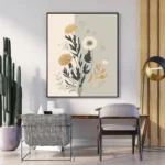 Elegant Two Color Floral Wall Art