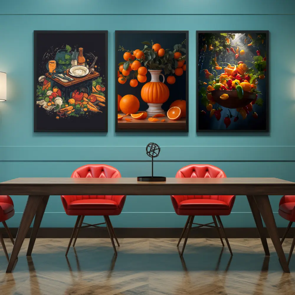 Set of 3 Modern Dinning Wall Art K8