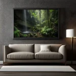 Majestic Waterfall in Jungle Modern Art