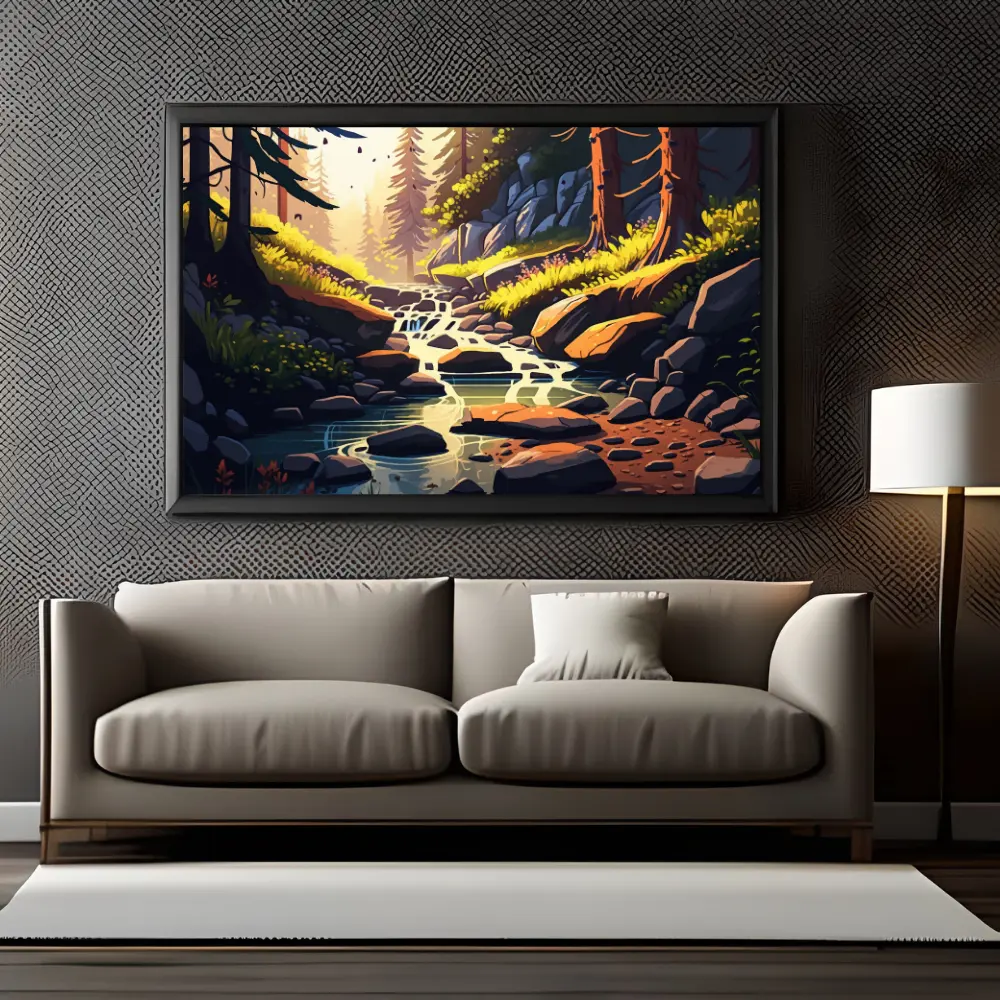 Sunrise on a Forest Stream Modern Art