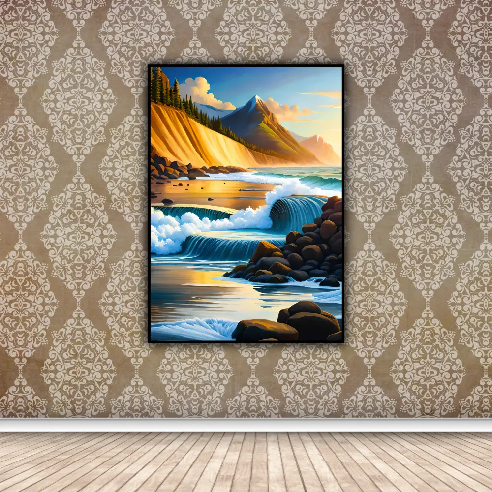 Landscape with Mountains River Wall Art