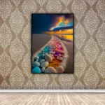 Rainbow Rocks Beach Sunset Wall Art 2