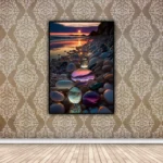 Rainbow Rocks Beach Sunset Wall Art 3