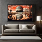 Dark Planet Reflection Wall Art