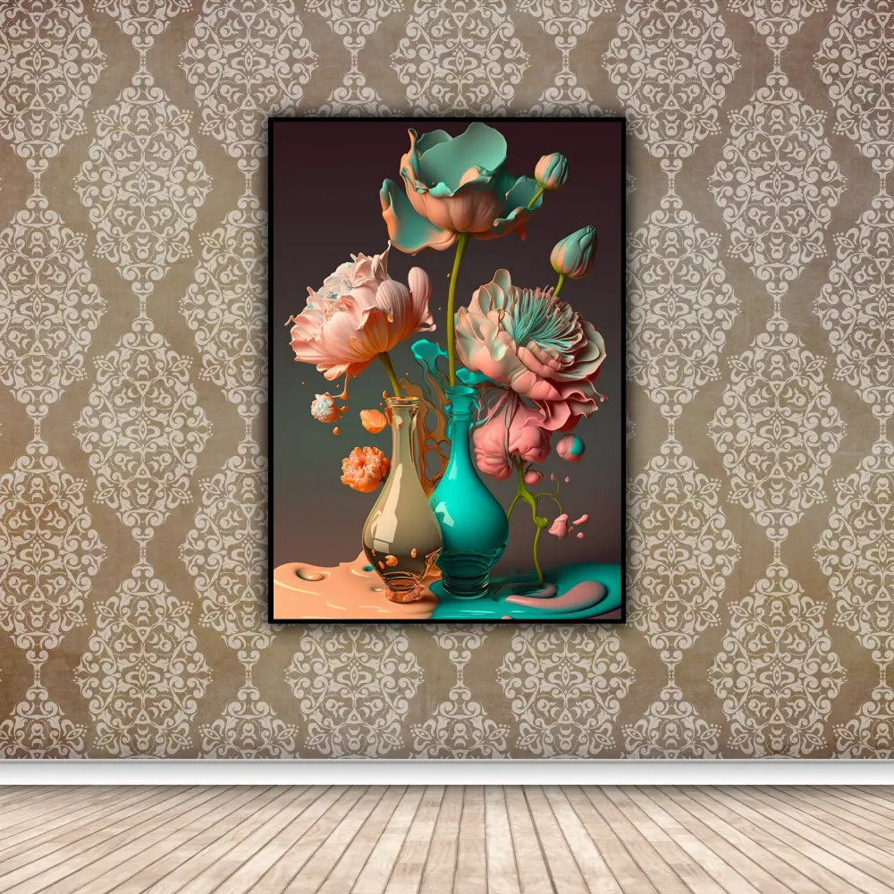 Luxury Golden flower wall art