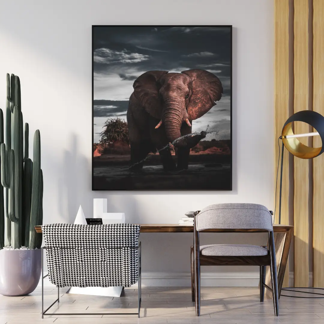 Beautiful elephant awesome view wall art