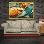 swirling-golden-blue-waves-wall-art