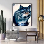 wolf winter forest wall art