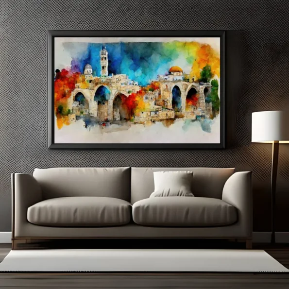 Jerusalem-Israel Bright Abstract Art