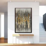 Elegant Grey and Gold Abstract Art